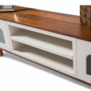 Glaze Tv Unit Walnut Cream 200cm