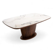 115 Walnut Marble Dining Table