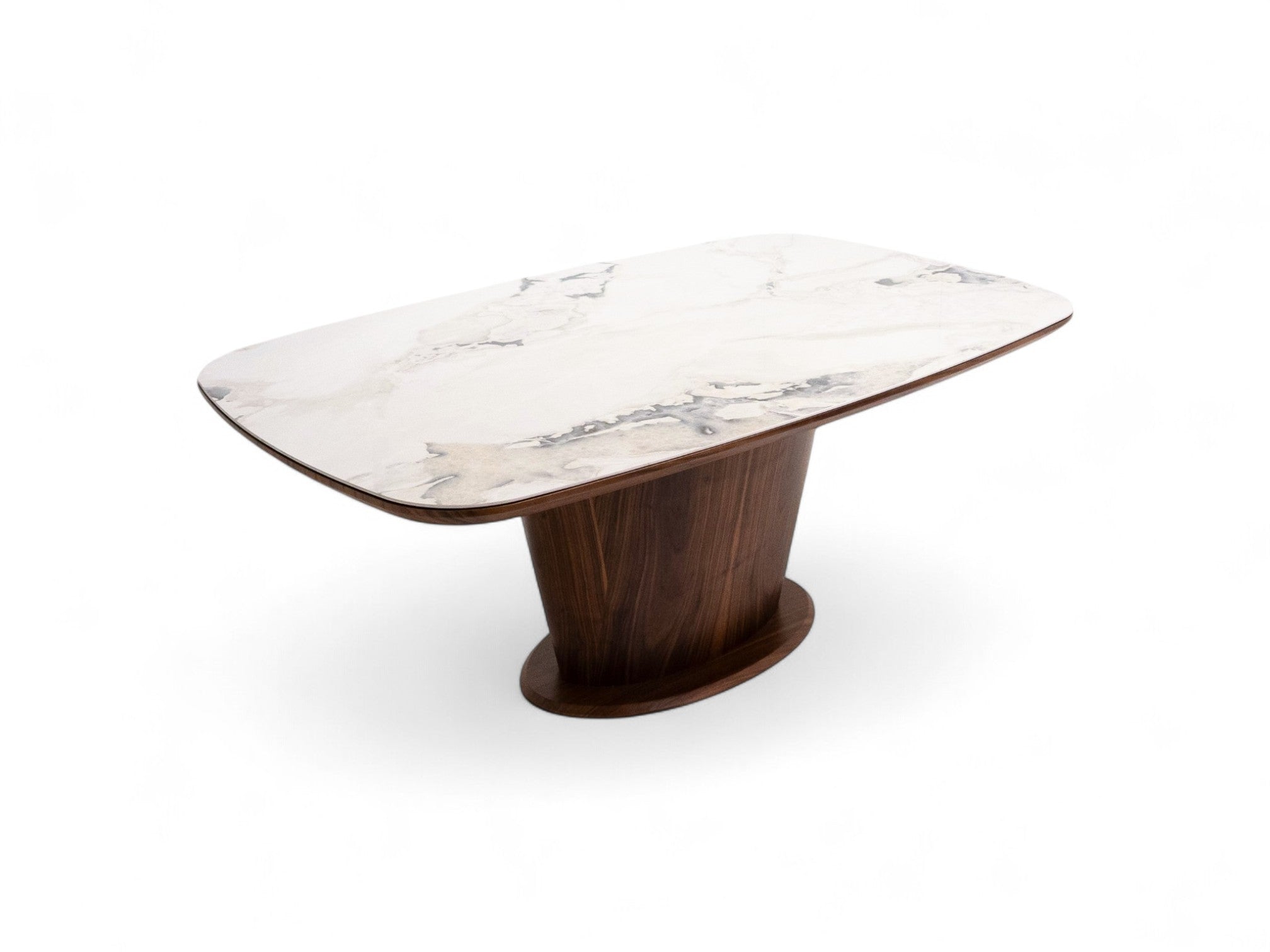 115 Walnut Marble Dining Table