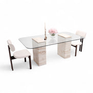 Latte Dining Table Travertine