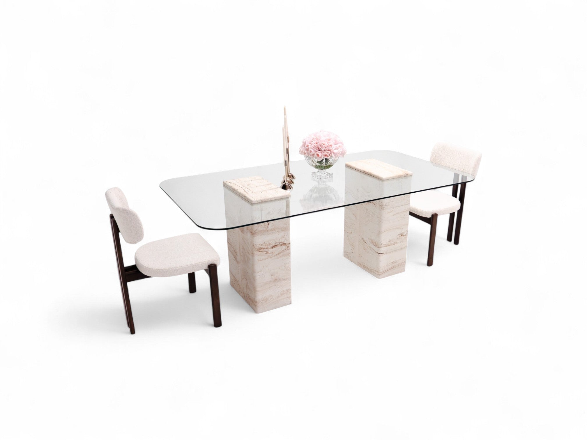 Latte Dining Table Travertine