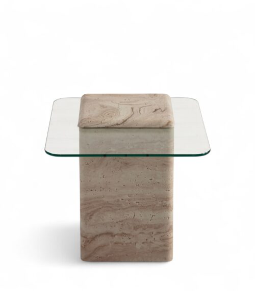 Latte Travertine Side Table 2 travertine side table Latte Travertine Side Table 3