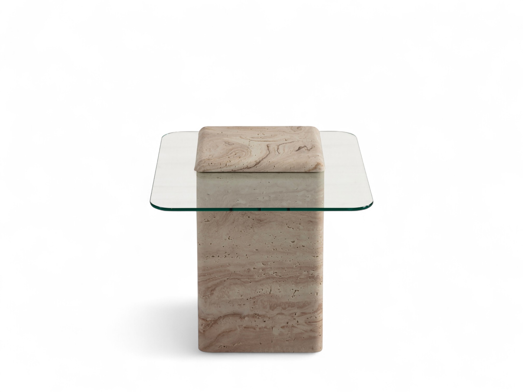 Latte Travertine Side Table 3 Latte Travertine Side Table 3