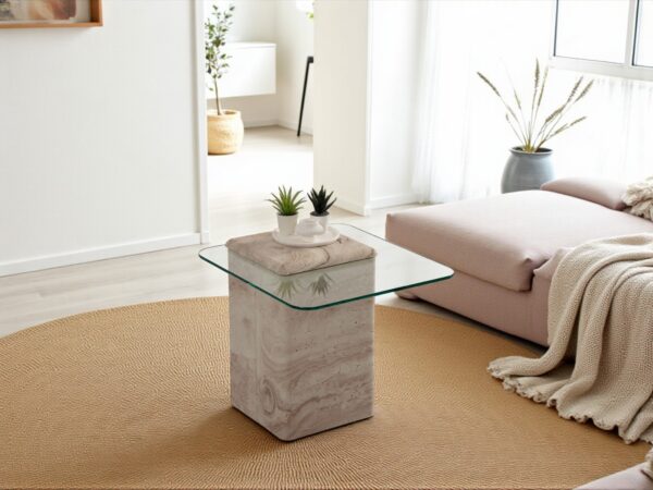 Latte Travertine Side Table
