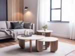Thorin Walnut Travertine Coffee Table Set Of 3