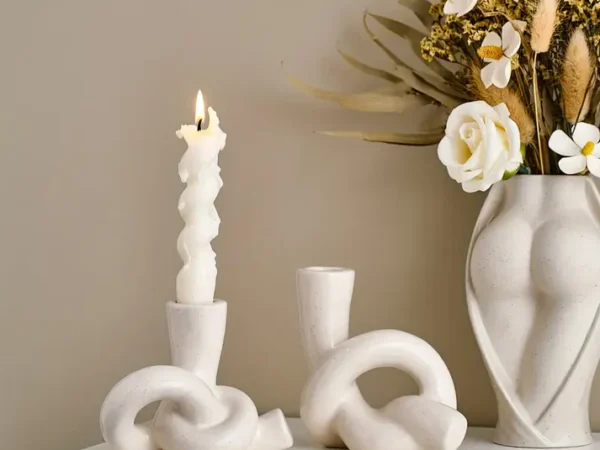 2pcs/set Ceramic Knot Shape Candle Holder