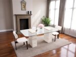 Latte Dining Table Travertine - Image 2
