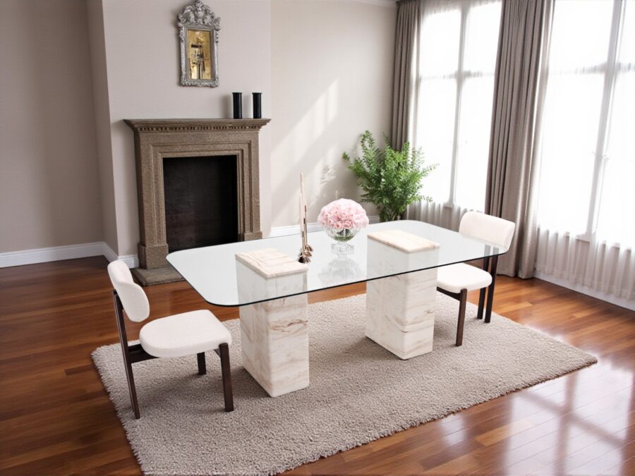 Latte Dining Table Travertine - Image 2