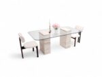 Latte Dining Table Travertine - Image 3